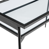 Rayna 48" Two Tier Glass and Metal Desk