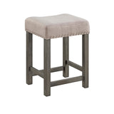 Wandella Transitional 4Pc Pk Counter Height Set with USB Beige Fabric, Marble & Weathered Gray Finish DN00088-ACME