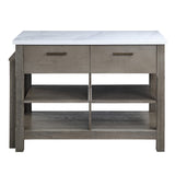 Feivel Transitional Kitchen Island with Pull Out Table Marble Top & Gray Finish DN00307-ACME