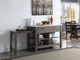 Feivel Transitional Kitchen Island with Pull Out Table Marble Top & Gray Finish DN00307-ACME