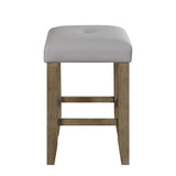 Charnell Transitional Counter Height Stool (Set-2) Gray PU(#P175) DN00552-ACME