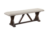 Pascaline Transitional Bench Gray Fabric & Dark Brown Finish DN00704-ACME