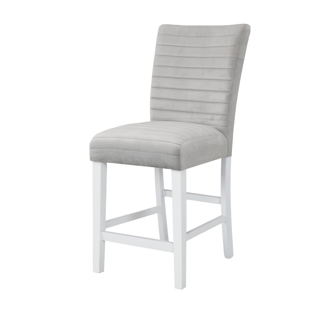 Elizaveta Contemporary Counter Height Chair (Set of 2) Gray Velvet(#800-33, Cost$: 2.95USD/per meter) DN00818-ACME
