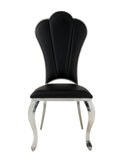 Cyrene Glam Side Chair (Set-2) Black PU(#LJ525) DN00927-ACME