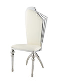 Cyrene Glam Side Chair (Set-2) Beige PU(#LJ502) DN00928-ACME