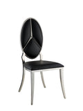 Cyrene Glam Side Chair (Set-2) Black PU(#LJ525) DN00929-ACME