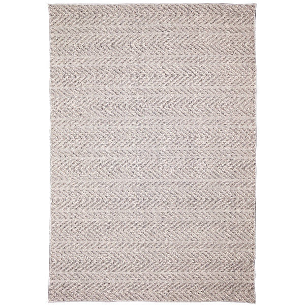 Trans-Ocean Liora Manne Dunes Chevron Casual Indoor/Outdoor Power Loomed 90% Polypropylene/10% Polyester Rug Silver 8'6" x 13'