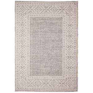 Trans-Ocean Liora Manne Dunes Border Casual Indoor/Outdoor Power Loomed 90% Polypropylene/10% Polyester Rug Silver 8'6" x 13'