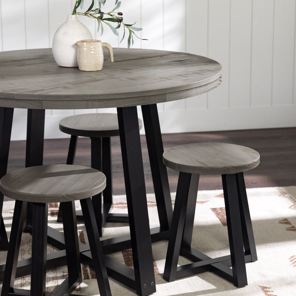 Walker Edison Durango Farmhouse/Rustic 42" Distressed Wood Round Dining Table DNGD6EGY