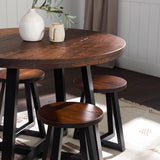 Walker Edison Durango Farmhouse/Rustic 42" Distressed Wood Round Dining Table DNGD6EMA