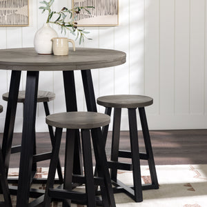 Walker Edison Durango Rustic/Farmhouse 36" Distressed Wood Round Counter Table DNGD8DGY