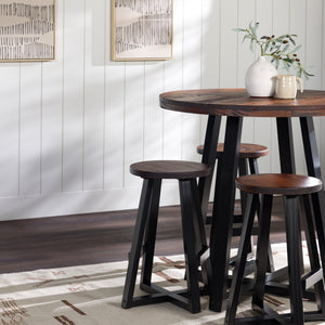 Walker Edison Durango Rustic/Farmhouse 36" Distressed Wood Round Counter Table DNGD8DMA