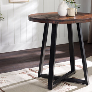 Walker Edison Durango Rustic/Farmhouse 36" Distressed Wood Round Counter Table DNGD8DMA