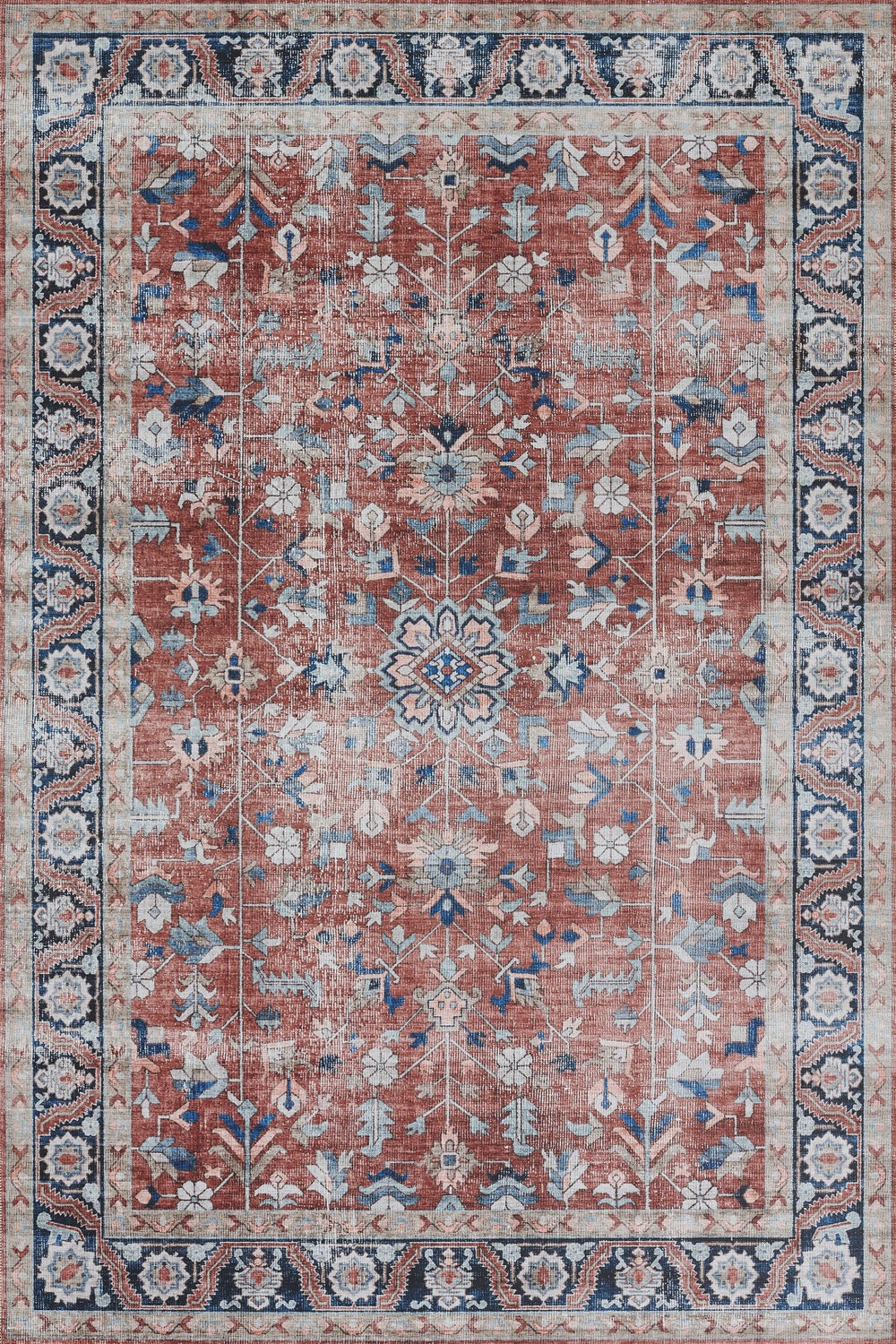 Momeni Novogratz Doheny DOH-1 Machine Made Transitional Oriental Indoor Area Rug Rust 9' x 12' DOHENDOH-1RST90C0