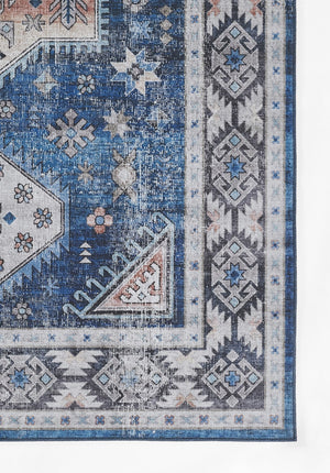 Momeni Novogratz Doheny DOH-3 Machine Made Transitional Oriental Indoor Area Rug Blue 9' x 12' DOHENDOH-3BLU90C0