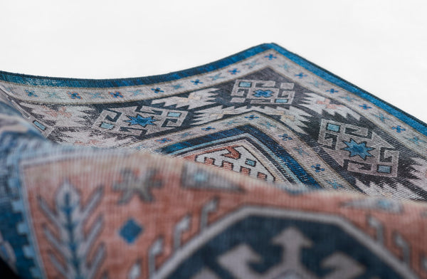 Momeni Novogratz Doheny DOH-3 Machine Made Transitional Oriental Indoor Area Rug Blue 9' x 12' DOHENDOH-3BLU90C0