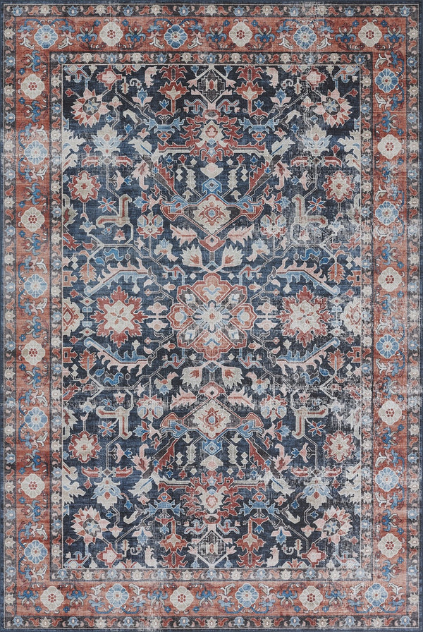 Momeni Novogratz Doheny DOH-4 Machine Made Transitional Oriental Indoor Area Rug Navy 9' x 12' DOHENDOH-4NVY90C0