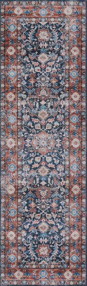 Momeni Novogratz Doheny DOH-4 Machine Made Transitional Oriental Indoor Area Rug Navy 9' x 12' DOHENDOH-4NVY90C0