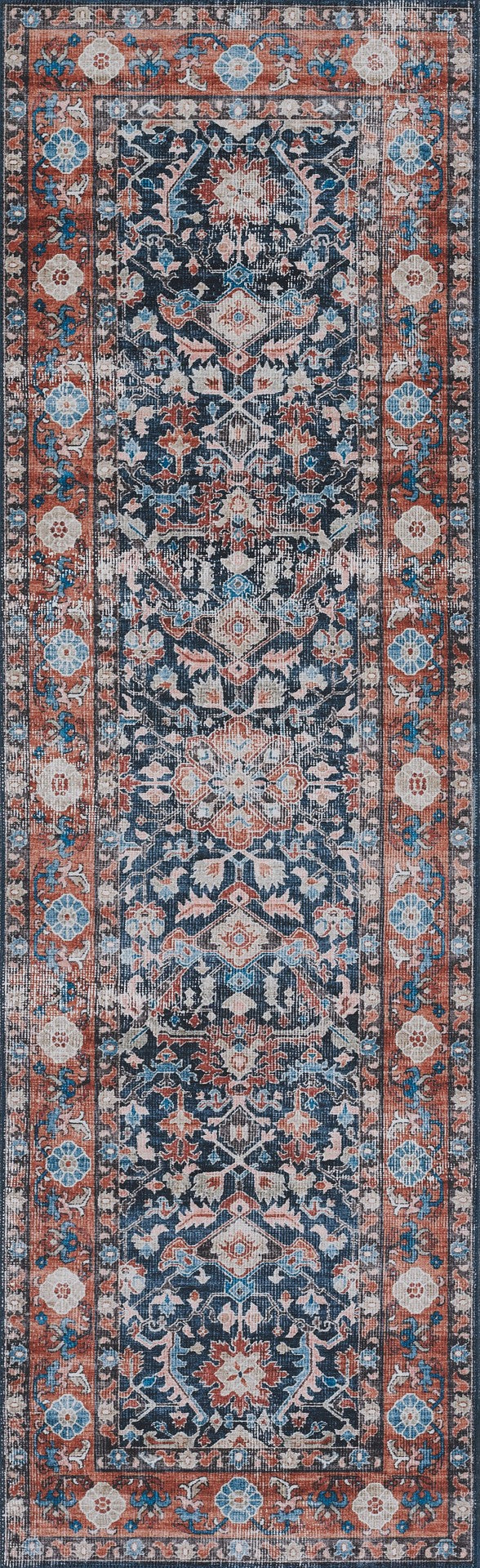 Momeni Novogratz Doheny DOH-4 Machine Made Transitional Oriental Indoor Area Rug Navy 9' x 12' DOHENDOH-4NVY90C0
