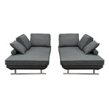 Dolce 2PC Lounge Seating Platforms with Moveable Backrest Supports by Diamond Sofa - Grey Fabric