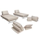 Dolce 2PC Lounge Seating Platforms with Moveable Backrest Supports by Diamond Sofa - Sand Fabric