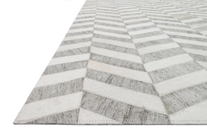 Loloi Dorado DB-01 60% Viscose, 40% Leather Hand Stitched Contemporary Rug DORADB-01GYIV93D0