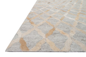 Loloi Dorado DB-04 60% Viscose, 40% Leather Hand Stitched Contemporary Rug DORADB-04GYSA93D0