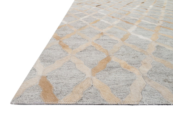 Loloi Dorado DB-04 60% Viscose, 40% Leather Hand Stitched Contemporary Rug DORADB-04GYSA93D0