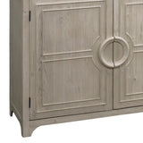 Dovetail Waylon 90" High Reclaimed Pine Large Storage Cabinet Finished in a Light Grey Wash DOV100000