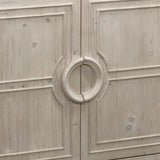 Dovetail Waylon 90" High Reclaimed Pine Large Storage Cabinet Finished in a Light Grey Wash DOV100000