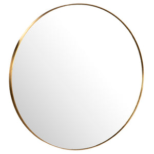 Dovetail Penfield 47" Round Brush Gold Steel Framed Porthole Wall Mirror DOV10301