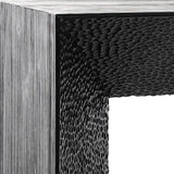 Dovetail Cordilia 54" Long Black Pine Writing Desk with Textured Sides and Belly DOV10379BK