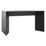 Dovetail Cordilia 54" Long Black Pine Writing Desk with Textured Sides and Belly DOV10379BK