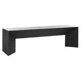 Dovetail Cordilia 60" Long Black Pine Dining Bench with Textured Sides and Belly DOV10380