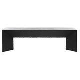 Dovetail Cordilia 60" Long Black Pine Dining Bench with Textured Sides and Belly DOV10380