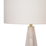 Dovetail Hastings 28" Tall White Marble Table Lamp with Brass Accents and White Drum Linen Shade DOV10546