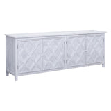 Dovetail Santana 94" Reclaimed Pine White Washed Painted Carved Sideboard DOV10825