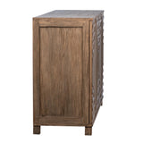 Dovetail Drennan 54" Mindi Wood Veneer Carved Sideboard in Medium Brown DOV11608