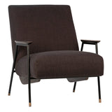 London Linen and Iron Upholstered Occasional Arm Chair with Elm Accents