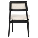 Dovetail Barrett Linen Upholstered Modern Dining Side Chair with Mindi Wood Frame DOV11637N