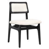 Dovetail Barrett Linen Upholstered Modern Dining Side Chair with Mindi Wood Frame DOV11637N