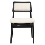 Dovetail Barrett Linen Upholstered Modern Dining Side Chair with Mindi Wood Frame DOV11637N