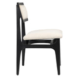 Dovetail Barrett Linen Upholstered Modern Dining Side Chair with Mindi Wood Frame DOV11637N