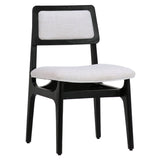 Barrett Linen Upholstered Modern Dining Side Chair with Mindi Wood Frame
