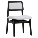 Dovetail Barrett Linen Upholstered Modern Dining Side Chair with Mindi Wood Frame DOV11637