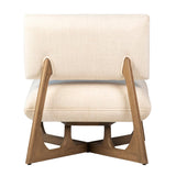 Dovetail Kyle Natural Mindi Wood and Linen Upholstered Occasional Chair DOV11640