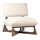 Dovetail Kyle Natural Mindi Wood and Linen Upholstered Occasional Chair DOV11640