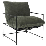 Dovetail Brooks Black Iron Hammock Style Occasional Chair with Cushion DOV12064GR