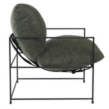 Dovetail Brooks Black Iron Hammock Style Occasional Chair with Cushion DOV12064GR