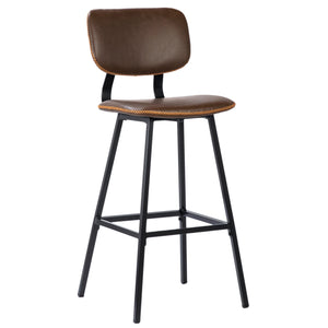 Dovetail Mason Black Iron and Vegan Leather Upholstered Dining Stool DOV12081BS